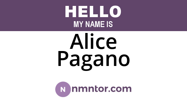 Alice Pagano