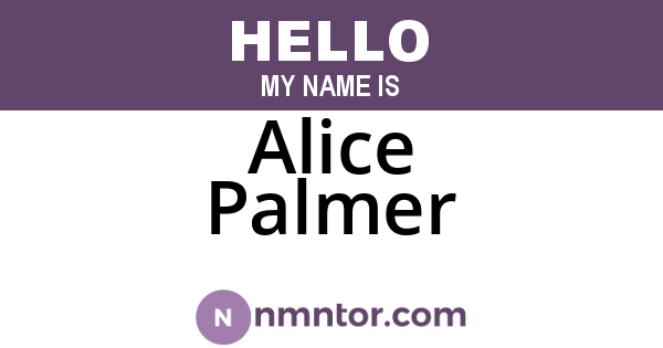 Alice Palmer