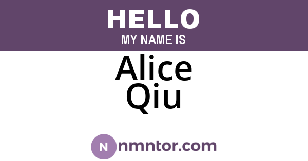Alice Qiu