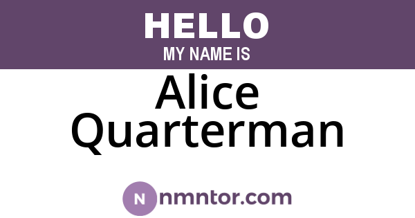 Alice Quarterman