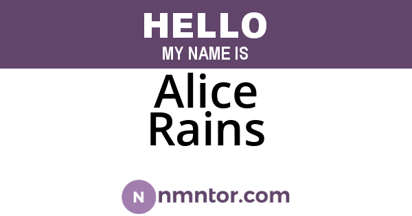 Alice Rains