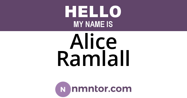 Alice Ramlall