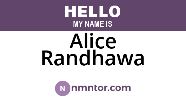 Alice Randhawa