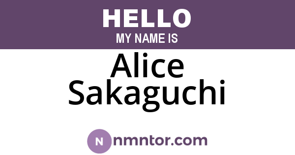 Alice Sakaguchi