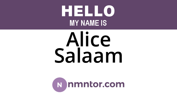 Alice Salaam