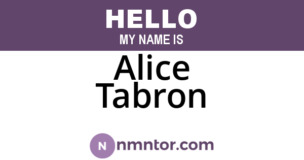 Alice Tabron