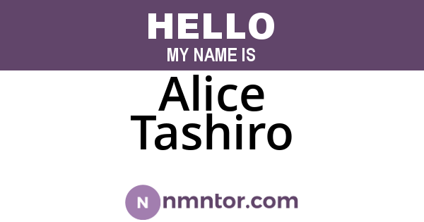 Alice Tashiro