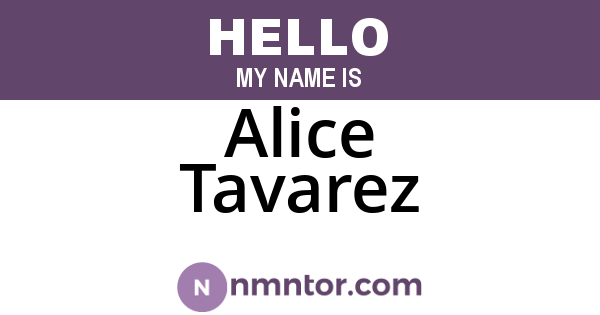 Alice Tavarez