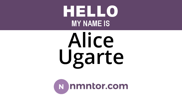 Alice Ugarte