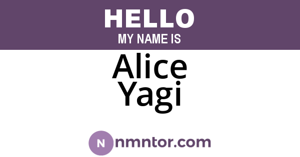 Alice Yagi