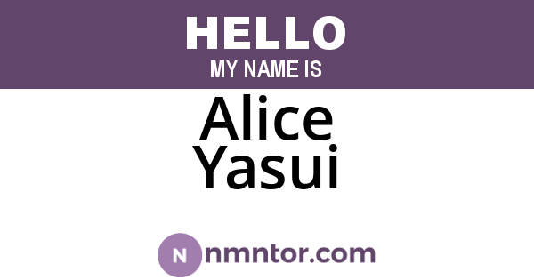 Alice Yasui