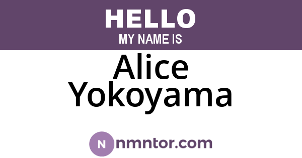 Alice Yokoyama