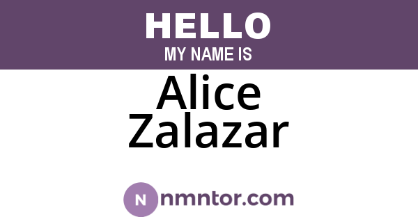 Alice Zalazar