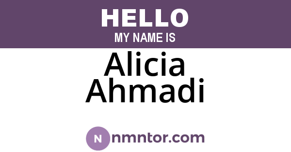 Alicia Ahmadi