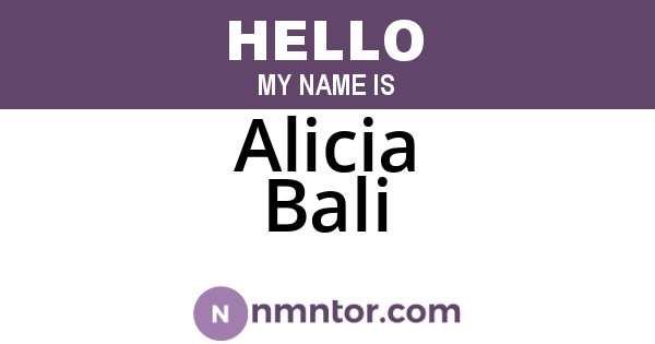 Alicia Bali