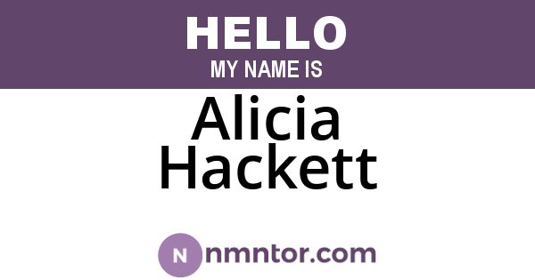 Alicia Hackett