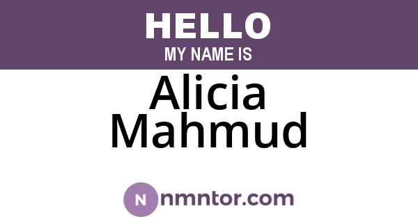 Alicia Mahmud