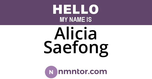 Alicia Saefong