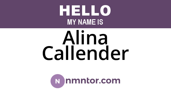 Alina Callender