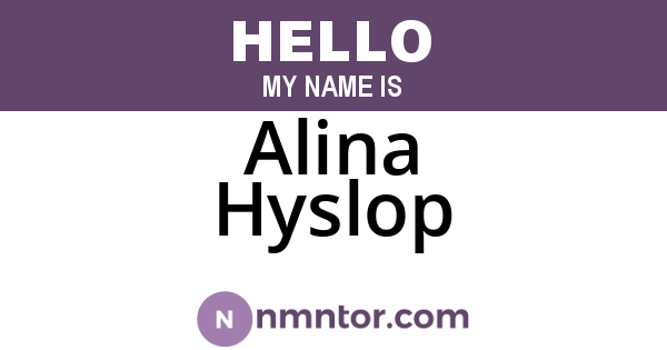 Alina Hyslop
