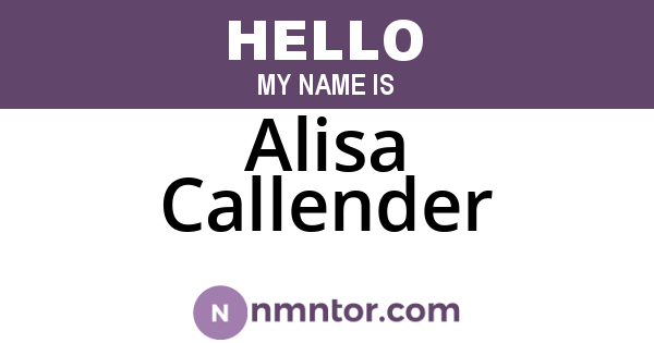 Alisa Callender