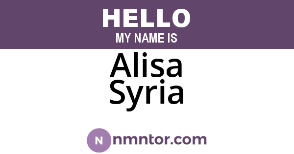 Alisa Syria