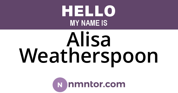 Alisa Weatherspoon