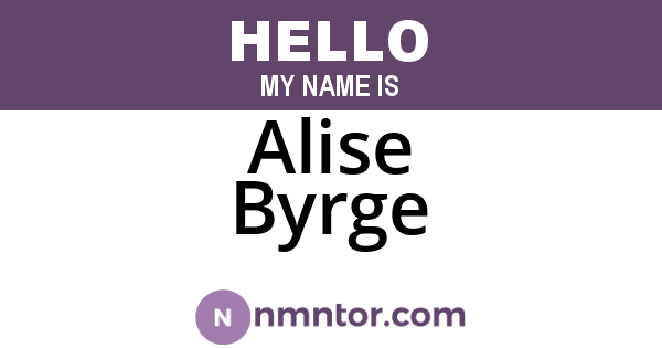 Alise Byrge
