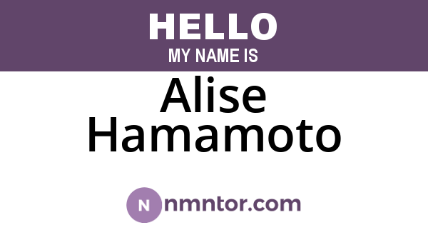 Alise Hamamoto