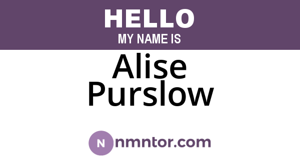 Alise Purslow