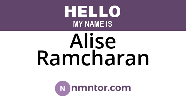 Alise Ramcharan