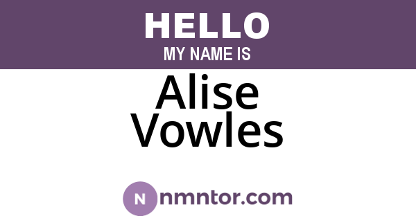 Alise Vowles