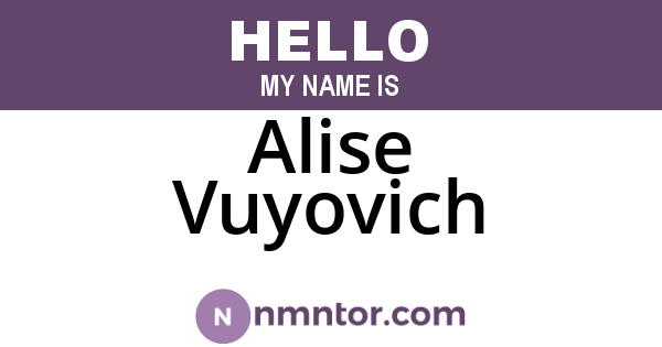 Alise Vuyovich
