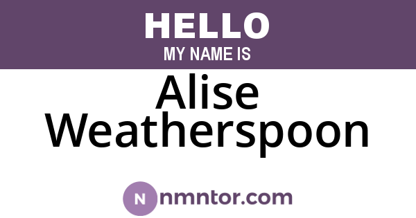 Alise Weatherspoon
