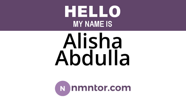 Alisha Abdulla