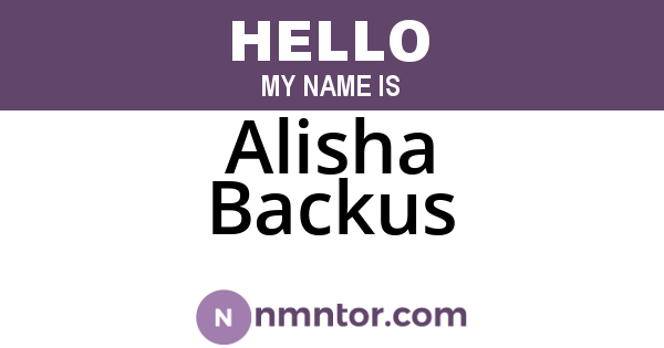 Alisha Backus