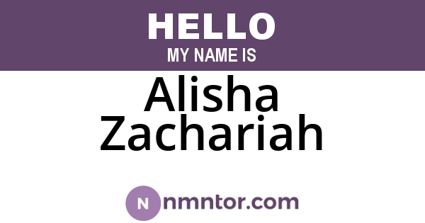 Alisha Zachariah