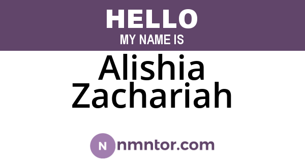 Alishia Zachariah