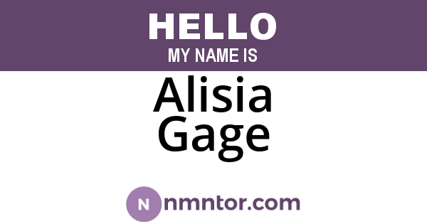 Alisia Gage
