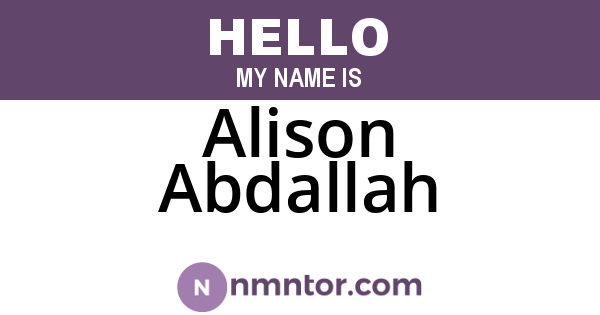 Alison Abdallah