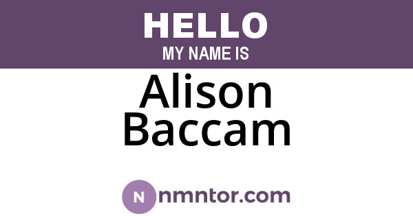 Alison Baccam