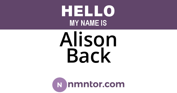 Alison Back