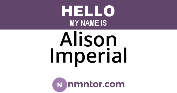 Alison Imperial