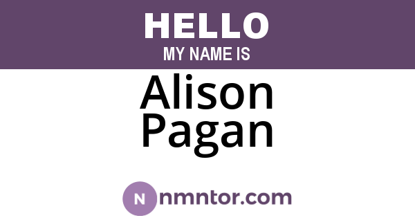 Alison Pagan