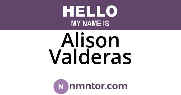 Alison Valderas