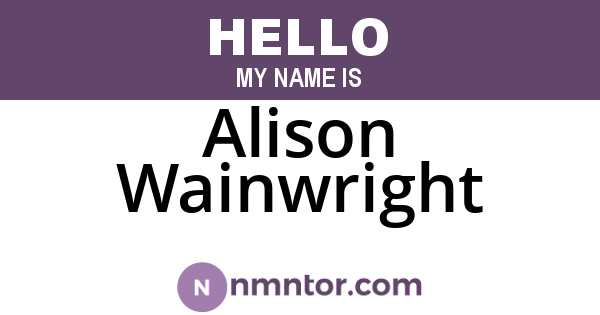 Alison Wainwright