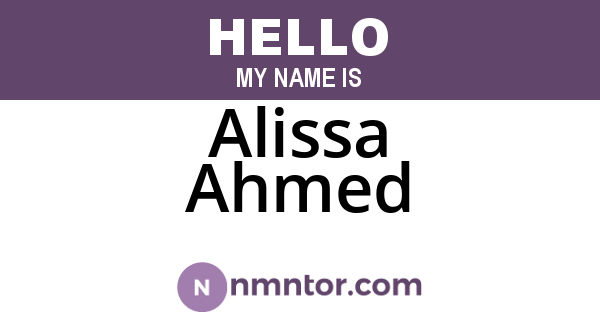Alissa Ahmed