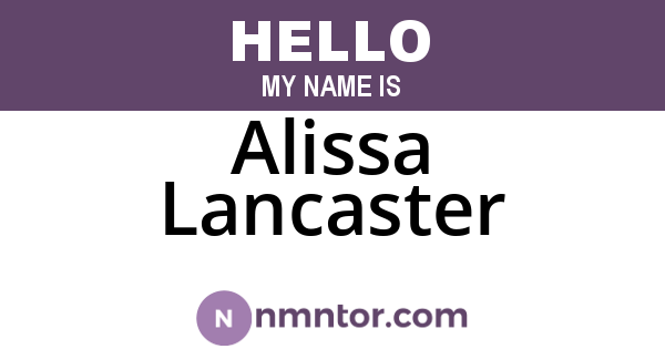 Alissa Lancaster