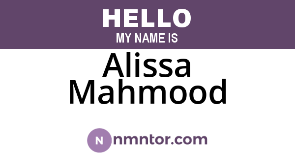 Alissa Mahmood