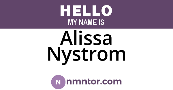 Alissa Nystrom
